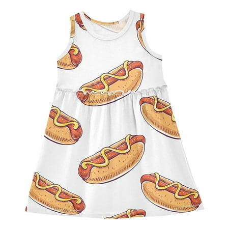 

HTGFGMGW Girls Dresses Princess Girl Sleeveless Dress Digital Print Princess Dress Children s Princess Dress Girls Summer Outfits L