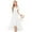 White, variant on ManxiVoo Flowy Chiffon Flower Girl Dress With Waist Sash Elegant A Line Floor Length Gown For Special Occasions 160 Size White
