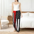 thumbnail image 4 of Susaid Firefighters USA Flag Print Women Relaxing Pajama Pants Comfy Pj Bottoms Soft Printed Lounge Pant with Pockets, Home Pants-Medium, 4 of 6