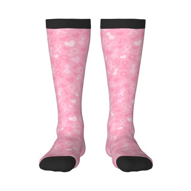Balery Breast Cancer Awareness Calcetines novedosos Calcetines deportivos Calcetines hasta la rodilla Calcetines de algodón Calcetines originales y geniales
