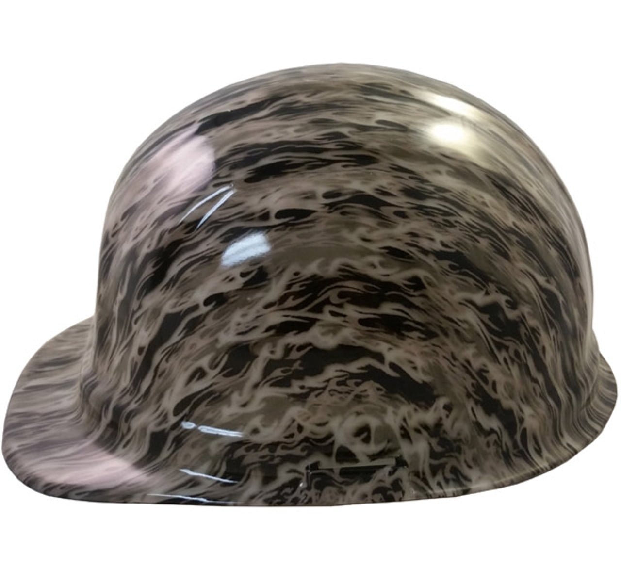 Flames Hydro Dipped GLOW IN THE DARK Hard Hats Cap Style with Ratchet Suspensions