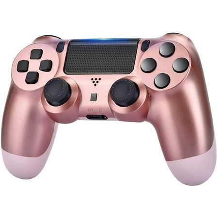 Wireless Controller Dual Vibration Game Joystick Controller for PS4/ Slim/Pro Compatible with PS4 Console (Rose Gold)