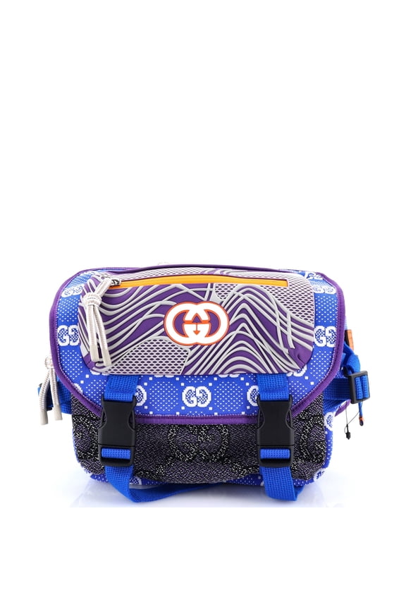 Pre-Owned Buckle Flap Chest Strap Backpack GG Fabric with Rubber By Rebag