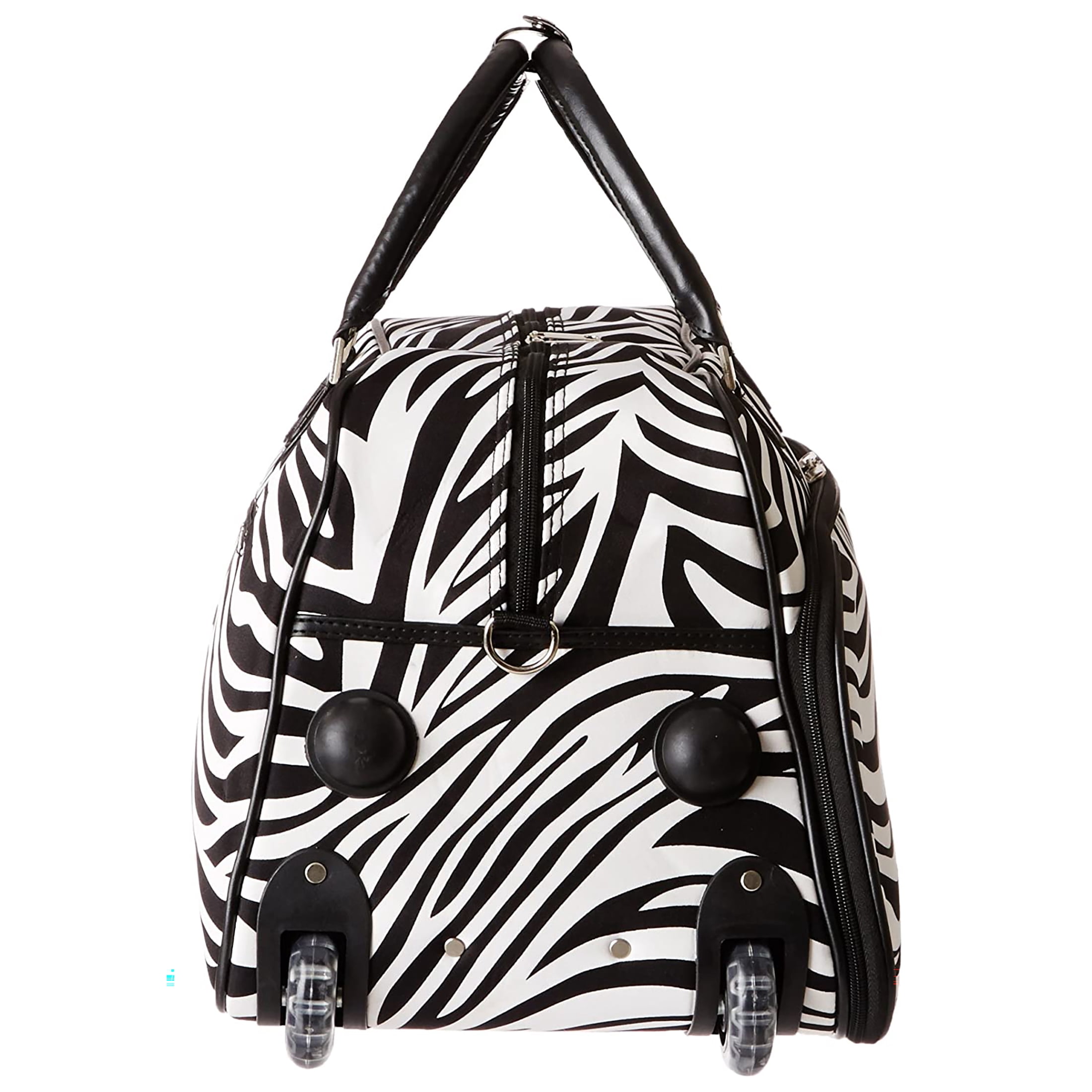 CalBags Animal Prints 21-Inch Carry-On Rolling Duffel Bag - Black Trim Zebra