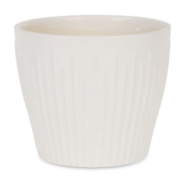 Maceta grande de cerámica blanca Currula de Planter Cheung