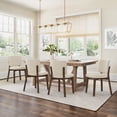 thumbnail image 3 of Dycanpo Wooden Dining Chairs Set of 4, Wide Back Kitchen Side Chairs for Modern Farmhouse Dining Room, Linen Upholstered and Dark Brown Legs, 3 of 8