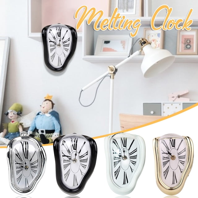 Vaidha Wall Clock Twisted Roman Numeral Clock Living Room Mute Melting Clock