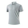 thumbnail image 1 of Mens Casual Camisas de Verano de Moda Correr Deportes Superior Color Sólido Manga Corta Solapa, Top Transpirable para el Gimnasio, 1 of 9