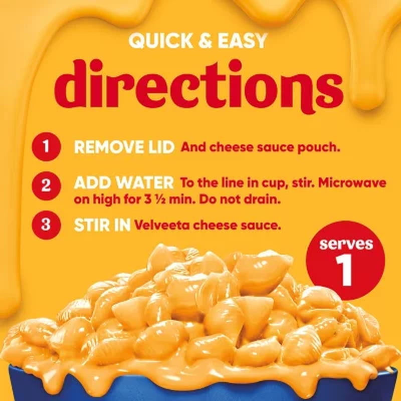 Velveeta Shells and Cheese Original Microwavable Sauce Cups 12 Ct.