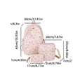 thumbnail image 5 of Cute Bow Print 3-in-1 Backpack Set, Lightweight Waterproof Nylon Student Bookbag, Aesthetic Daypack with Crossbody Purse & Pen Bag for Teen Women Travel Campus, 5 of 6
