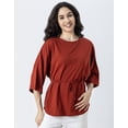 thumbnail image 3 of Moomaya Solid Long Length Top, Women Summer Tee, Casual Cotton Tshirt, 3 of 9
