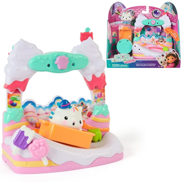 Gabby's Dollhouse: The Movie, Balcon Friandises de Cakey Cat, avec figurine et accessoires pour maison de poupée, jouets pour filles et garçons à partir de 3 ans