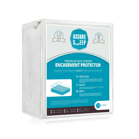 Bed Bug Proof Box Spring Encasement Cover, Zippered Waterproof Protector against Allergens & Dust Mites ,by Assure Sleep By L'COZEE, King