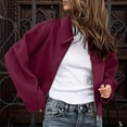 thumbnail image 3 of Felirenzacia Womens Cropped Pea Coats Zip Up Short Casual Jackets Barn Fall Outerwear With Pockets, 3 of 7