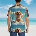 thumbnail image 4 of Balery Cute Angel Winged Dog Camisas hawaianas de manga corta para hombre, camisas playeras de corte holgado, camisas de vacaciones con botones,Small, 4 of 7