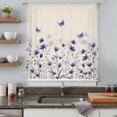 thumbnail image 5 of Purple Floral Butterfly Sheer Curtains 72 Inches Long, Spring Farmhouse Botanical Beige Light Filering Curtains, Breathable Simi Curtain Privacy Drapes for Living Room Bedroom Window Treatment, 5 of 9