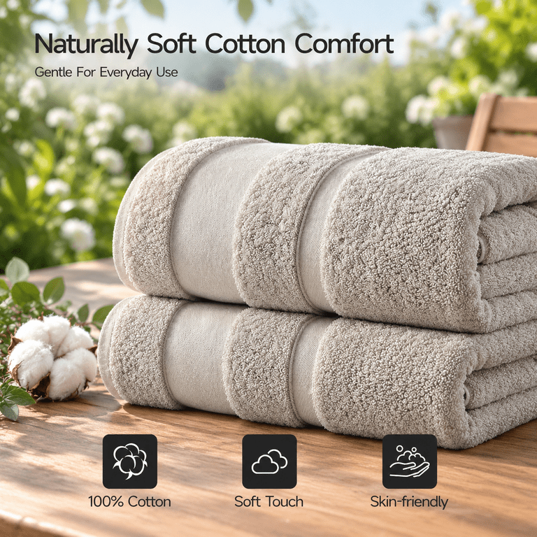 2 Pack Bath Towels Set 35 X 70 Inches Oversized Sheets Camel - Walmart.com