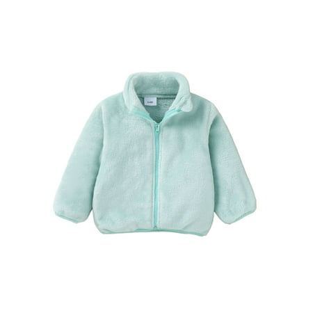 

Sunisery Baby Boy Girl Sherpa Fleece Full-Zip Jacket Winter Warm Long Sleeve Fuzzy Coat and Stand Collar Tank Tops