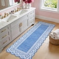 thumbnail image 6 of Garvee 2'x6' Scalloped Runner Rug Modern Lace Edge Carpet, Washable Solid Rug Non-Slip Low Pile Indoor Mats for Hallway Bedroom Kitchen, Blue, 6 of 9