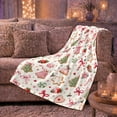 thumbnail image 5 of Holiday Christmas Cookie Dessert Motif Watercolor Style Festive, Festive Holiday Scene, Warm Flannel Blanket for Living Room and Reading Nook, Art Lovers Christmas Gift, Festive Home Decor, 5 of 7