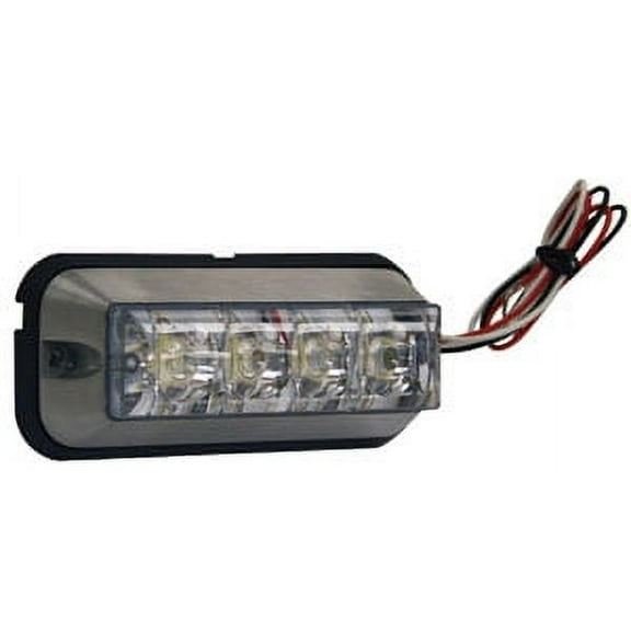 Buyers 8891006 4-7/8" Rectangular Emergency Strobe Light 4 LED Clear