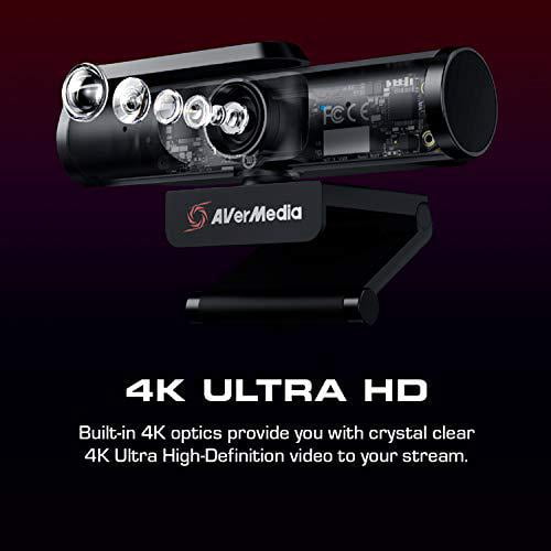 AVerMedia PW513 Live Streamer CAM 513. A Plug & Play USB 3.0, 4K UHD, Wide-Angle Lens Webcam