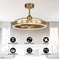 thumbnail image 6 of Parrot Uncle 27-Inch Modern Gold Reversible Fandelier Ceiling Fan with LED Light and Remote Control, 6 of 11