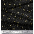 thumbnail image 3 of Soimoi Black Cotton Voile Fabric Abstract & Dollar Symbol Printed Fabric 1 Yard 42 Inch Wide, 3 of 3