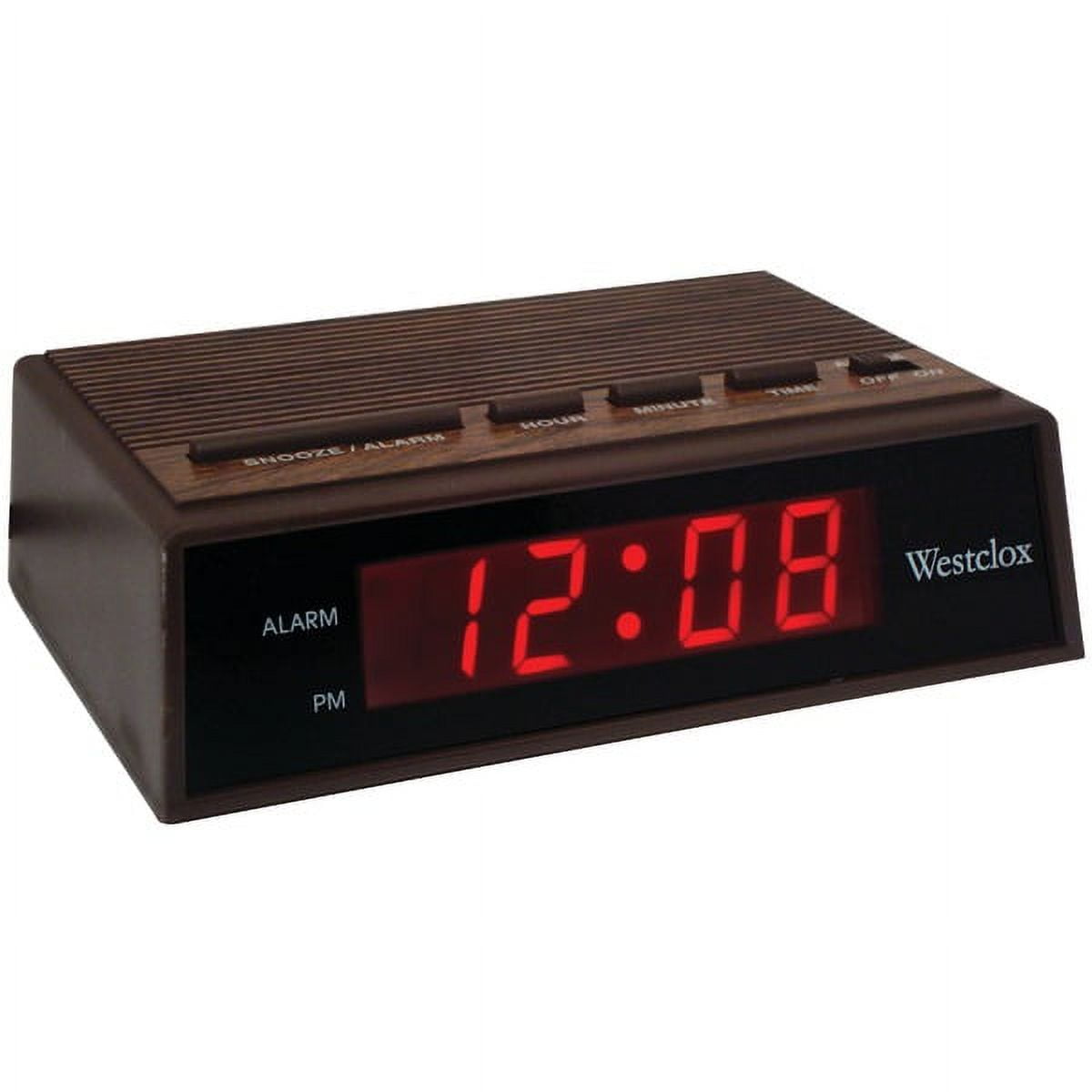 Westclox Electric Powered Woodgrain Alarm Clock
