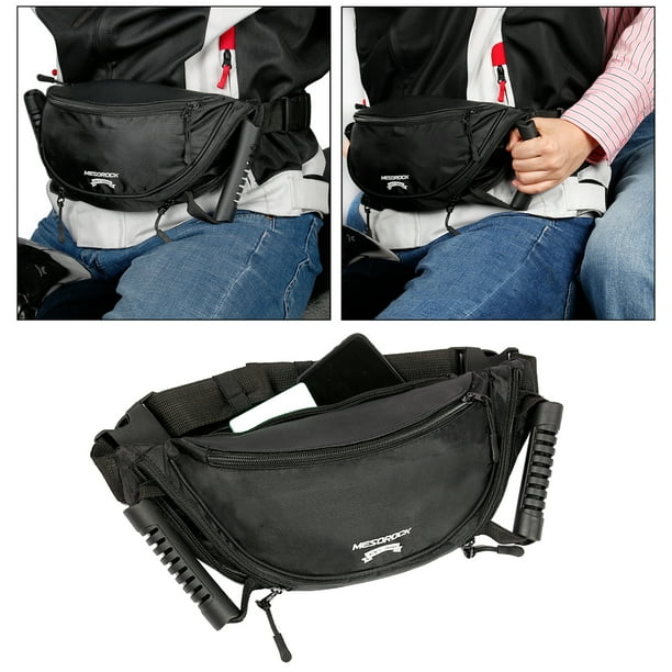 1 pieza Bolsa de cinturón de seguridad Asas de agarre Riñonera Correa ajustable Antifatiga para motocicleta Motonieve Ciclismo Montar Conducción Macarena Cinturón de seguridad del asiento trasero