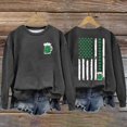 thumbnail image 2 of Bunenne St Patrick Day Sweatshirts Shamrock Sweatshirt Women's Fashion Casual Saint Printed Long Sleeved Round Neck Hoodie Crew Sweatshirt for Women Dark Gray S, 2 of 8
