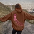 thumbnail image 2 of Godom Women Hoodie Pink Ribbon Hoodies Long Sleeve Drawstring Sweatshirts with Pocket, 2 of 5