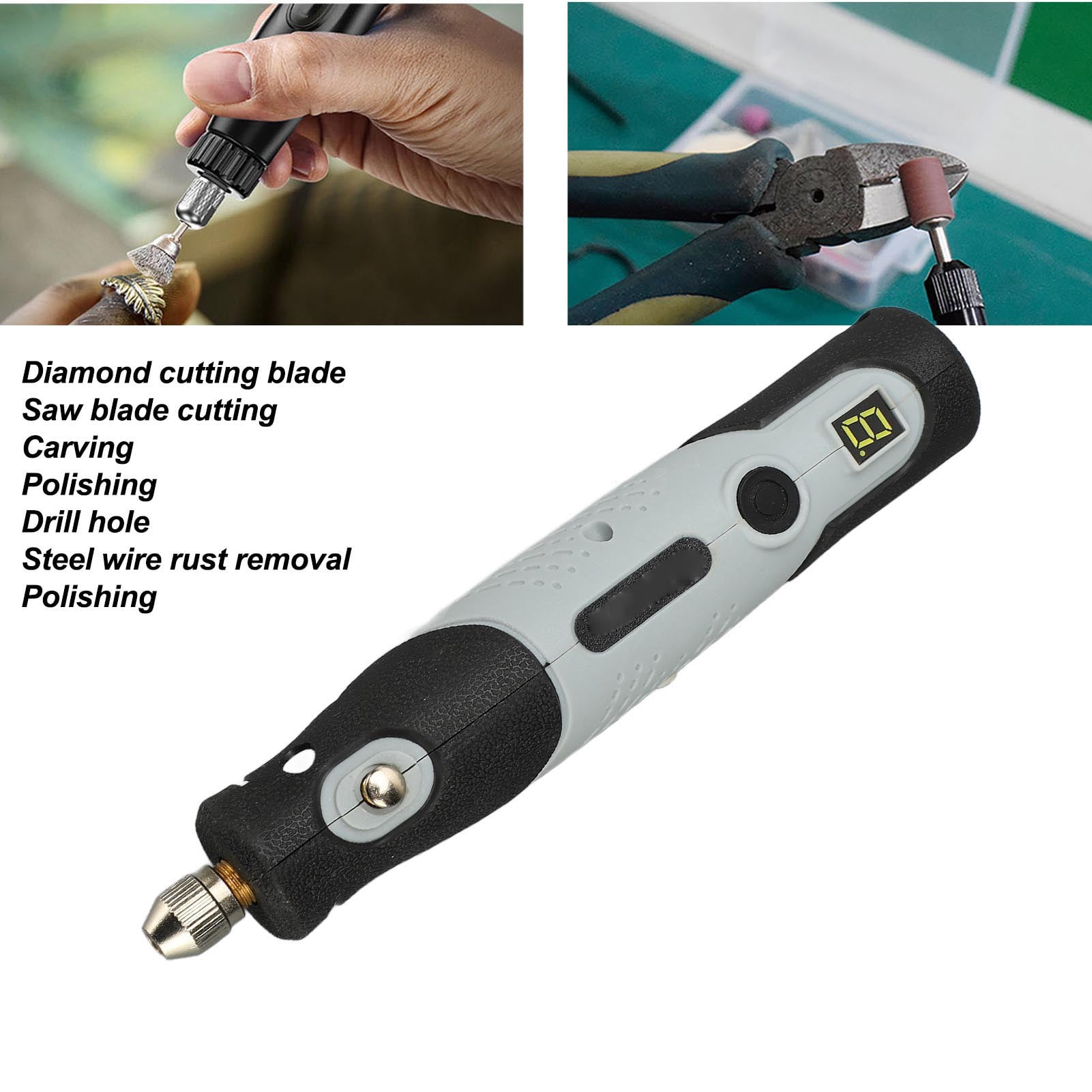 Suodoka 113Pcs Mini Rotary Tool Multifunctional Handheld Portable Engraving Pen Set for Jadestone Wood Metal 5V (7.87 inches / 20 cm)