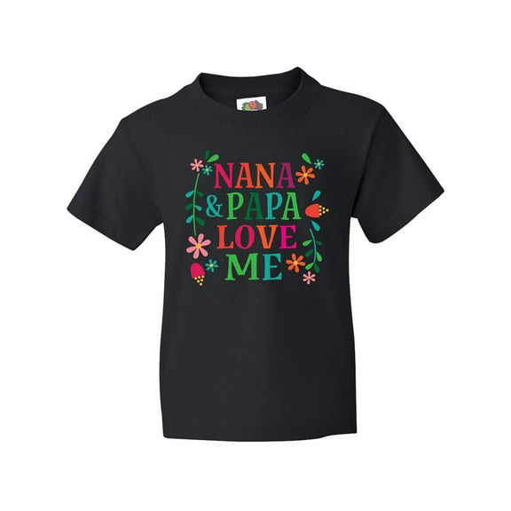 Inktastic Nana And Papa Love Me Gift Youth T-Shirt