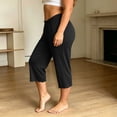 thumbnail image 3 of YUANxueke Womens Modal Capris Soft Cozy Pajama Bottoms Pants Elastic Wasit Ruffle Trim Casual Sleep Pants, 3 of 4