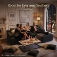 thumbnail image 7 of 96" L-Shaped Sectional Couches for Living Room, Modular Cloud Couch with Chaise, Corduroy Deep Seat Boneless Sofa, No Assembly, Black, 7 of 7