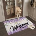 thumbnail image 2 of Entryway Rug 2'x3', Purple Flowers Kitchen Runner Rugs Non-Slip Carpet Mats, Spring Floral Dragonflies Wood Grain Bedside Rugs Runners Washable Floor Carpet for Bathroom Laundry Room, 2 of 8