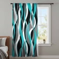 thumbnail image 4 of Aqua Stripe Sheer Curtains 54 Inches Long, Ombre Grey Moire Geometric Modern Abstract Light Filering Curtains, Breathable Simi Curtain Privacy Drapes for Kitchen Bathroom Small Window Treatment, 4 of 9