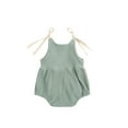 thumbnail image 2 of ITFABS Baby Girls Sleeveless Ribbed Romper,  Newborn Tie-up Arch Bridge Pattern U- Neck Playsuit, 2 of 6