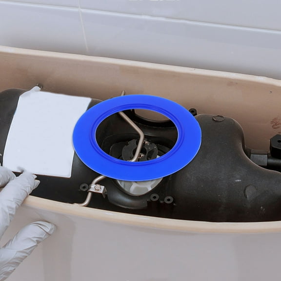 Pretyzoom 2 Sets Toilet Gasket Seal Waterproof Blue Silicone Flush Seal Ring