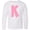 AA-White, variant on Pink and White Polka Dots Letter K Long Sleeve Youth T-Shirt