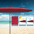 thumbnail image 6 of Gymax 15Ft Solar LED Patio Outdoor Double-Sided Umbrella w/ 36 Lights Crank Burgundy, 6 of 10