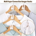 thumbnail image 3 of Clothes Hanger Connectors - 60 Pcs Multi-Level Cascading Hooks, Heavy Duty Plastic Mini Hooks for Space Saver Closet Organizer, 3 of 9