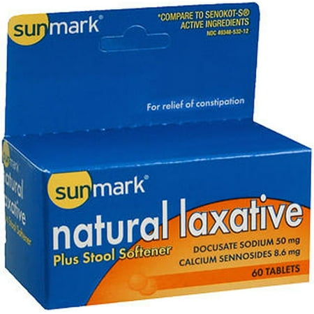 Sunmark Natural Laxative Plus Stool Softener Tablets - 60 ct
