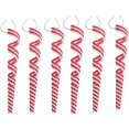 thumbnail image 1 of 6 Pcs Christmas Lollipop Ornament Plastic White And Red Candy Cane Decorations Christmas Tree Decor Pendant Christmas Party Home Decor Accessories Gif, 1 of 5