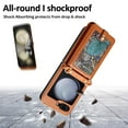 thumbnail image 3 of Allytechgroup Wallet Case for Samsung Galaxy Z Flip 6, Mini Case Bag with Shoulder Strap Hand Wrist Cards Holder RFID Blocking Shockproof Bumper Phone Case for Galaxy Z Flip 6, Brown, 3 of 8