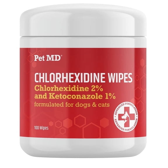 Pet MD Medicated Aloe Scent Pet Grooming Wipes, 100 Count
