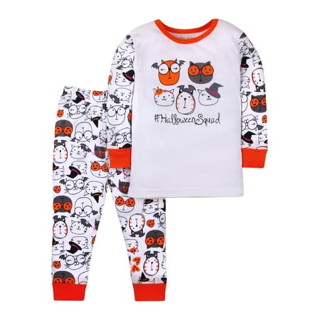 Halloween Little Star Organic Baby & Toddler Girl Cotton Snug Fit Pajamas, 2-Piece Set