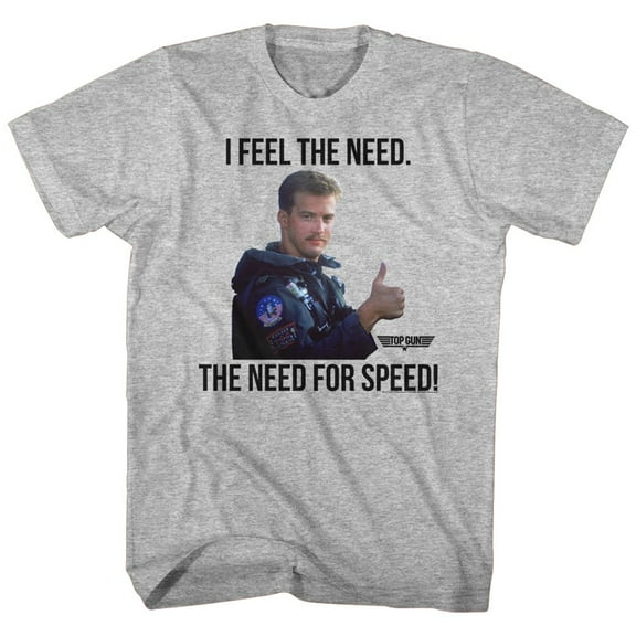 Top Gun Feel The Need Gray Heather Adult T-Shirt
