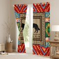 thumbnail image 3 of Wolf Curtains Tribal Aztec 30%-50% Blackout Curtains Cabin Decor Colorful Southwestern Darkening Curtains Western Bedroom Decor Retro Wooden Grain Window Treatments Bedroom Living Room Decor 42"X63", 3 of 5